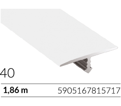 ARBITON CS22 biały mat CS40 profil dylatacyjny do łącznia o tym samym poziomie 1,86m